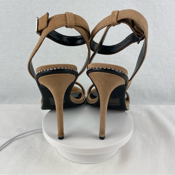 Steve Madden Tan Suede Studded Ankle-Strap Heels - Picture 6 of 11